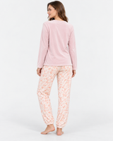 Ensemble Pyjama Femme Late Nights avec Pantalon Fleuri – Écru ou Rose