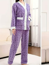 Ensemble Pyjama Femme Oversize en Peluche Doux