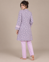 Ensemble Pyjama Femme 3 Pièces avec Peignoir Purple étoile