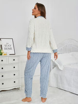 Ensemble de pyjama en polaire brodé pour femme