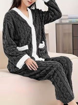 Ensemble Pyjama Femme Oversize en Peluche Doux