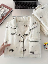 Pyjama d'automne et d'hiver pour femmes épais et moelleux