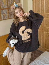 Pyjama en molleton corail pour femmes