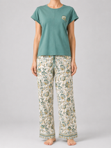 Ensemble Pyjama Femme Vert Sauge & Pantalon Fleuri