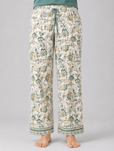 Ensemble Pyjama Femme Vert Sauge & Pantalon Fleuri