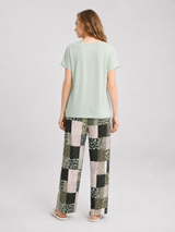 Ensemble Pyjama Femme Vert Menthe & Pantalon Patchwork