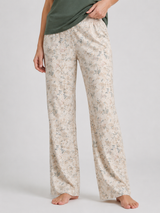 Ensemble Pyjama Femme Vert Forêt à Détails Tulle & Pantalon Fleuri
