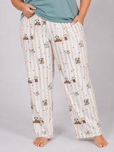 Ensemble Pyjama Femme Grande Taille Vert Sauge & Pantalon Rayé Cartoon