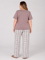 Ensemble Pyjama Femme Grande Taille Taupe & Pantalon Ornemental