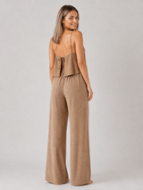 Robe Chemise Femme Taupe à Manches Dentelle