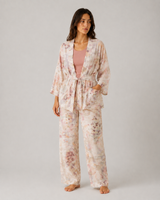 Ensemble Pyjama Femme 3 Pièces Fleuri Rose Poudré