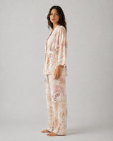 Ensemble Pyjama Femme 3 Pièces Fleuri Rose Poudré