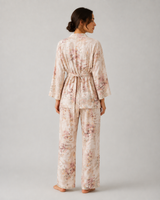 Ensemble Pyjama Femme 3 Pièces Fleuri Rose Poudré
