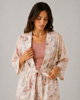 Ensemble Pyjama Femme 3 Pièces Fleuri Rose Poudré