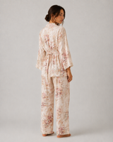 Ensemble Pyjama Femme 3 Pièces Fleuri Rose Poudré