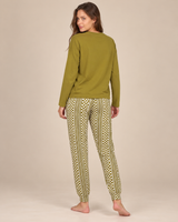 Ensemble Pyjama Femme Vert Olive Sunny Days – Pantalon Géométrique