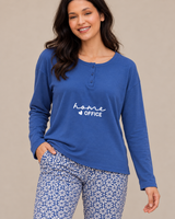Ensemble Pyjama Femme Bleu Home Office & Pantalon Géométrique