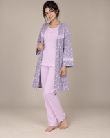 Ensemble Pyjama Femme 3 Pièces avec Peignoir Purple étoile