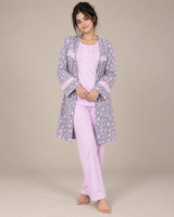 Ensemble Pyjama Femme 3 Pièces avec Peignoir Purple étoile