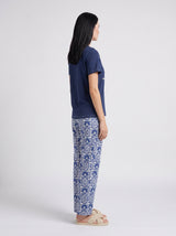 Ensemble Pyjama Femme Graphique Marine & Pantalon Paisley Bleu