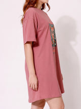 Robe Pyjama Femme Oversize Skull Terracotta - Confort Décontracté