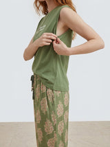 Ensemble Pyjama Femme Vert & Pantacourt Feuillage