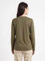 Ensemble Pyjama Femme Kaki Choose Joy & Pantalon Fleuri