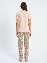 Ensemble Pyjama Femme Rose Poudré & Pantalon Floral