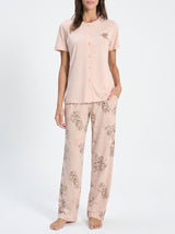 Ensemble Pyjama Femme Rose Poudré & Pantalon Floral