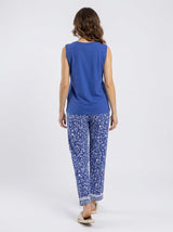 Ensemble Pyjama Femme Bleu Roi & Pantacourt Floral