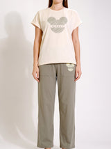 Ensemble Pyjama Femme Écru & Pantalon Kaki Imprimé