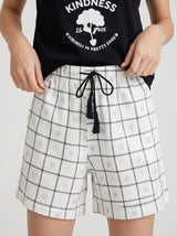 Ensemble Pyjama Femme Noir Kindness & Short à Carreaux