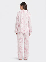 Ensemble Pyjama Femme Floral Pastel - Chemise & Pantalon