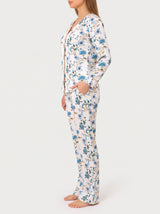 Ensemble Pyjama Femme Floral Bleu - Chemise & Pantalon