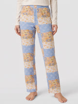Ensemble Pyjama Femme Écru Snoopy & Pantalon Fleuri Bleu