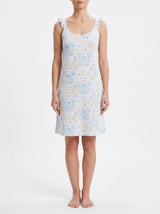 Robe de Nuit Femme Bleu Ciel à Motifs Pastel