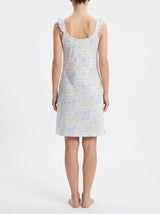 Robe de Nuit Femme Bleu Ciel à Motifs Pastel
