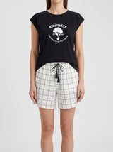 Ensemble Pyjama Femme Noir Kindness & Short à Carreaux