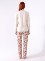 Ensemble Pyjama Femme Écru Miss You & Pantalon Géométrique
