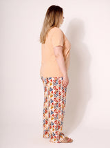 Ensemble Pyjama Femme Grande Taille Pêche & Pantalon Géométrique