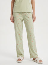 Ensemble Pyjama Femme Vert Pastel & Pantalon à Petits Motifs
