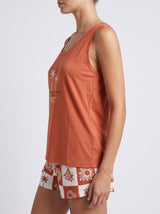 Ensemble Pyjama Femme Palmier Terracotta & Short Imprimé
