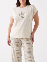 Ensemble Pyjama Femme Grande Taille Écru Botanique & Pantalon Imprimé