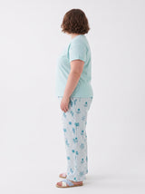 Ensemble Pyjama Femme Grande Taille Aqua & Pantalon Fleuri