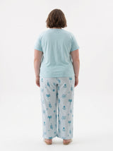 Ensemble Pyjama Femme Grande Taille Aqua & Pantalon Fleuri