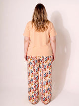 Ensemble Pyjama Femme Grande Taille Pêche & Pantalon Géométrique