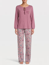 Ensemble Pyjama Femme Mauve Boutonné & Pantalon Cachemire