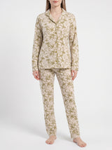 Ensemble Pyjama Femme Feuillage Kaki - Chemise & Pantalon