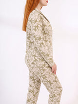 Ensemble Pyjama Femme Feuillage Kaki - Chemise & Pantalon
