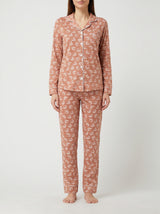 Ensemble Pyjama Femme Rose Imprimé - Chemise & Pantalon